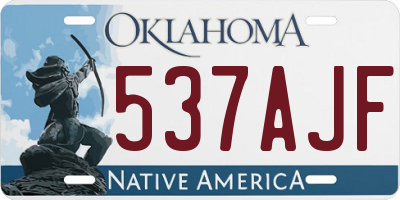 OK license plate 537AJF