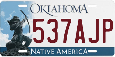 OK license plate 537AJP