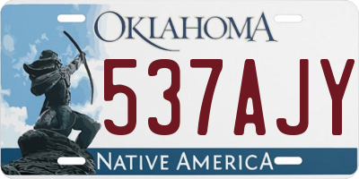 OK license plate 537AJY