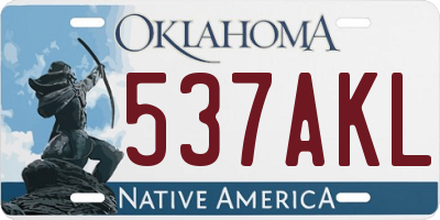 OK license plate 537AKL