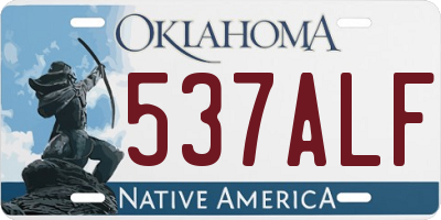 OK license plate 537ALF