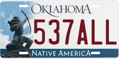 OK license plate 537ALL