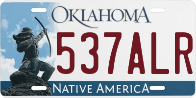 OK license plate 537ALR