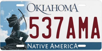 OK license plate 537AMA