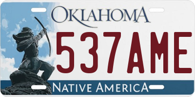 OK license plate 537AME