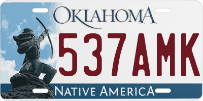 OK license plate 537AMK