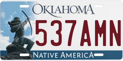 OK license plate 537AMN