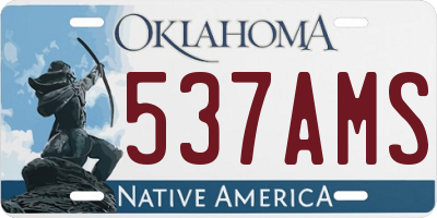 OK license plate 537AMS