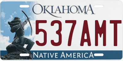 OK license plate 537AMT