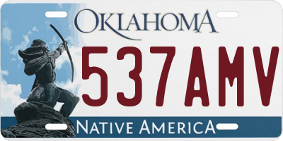 OK license plate 537AMV