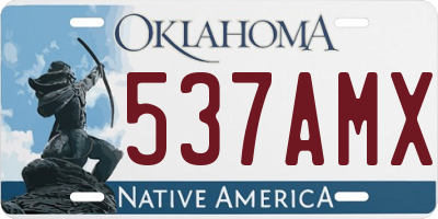 OK license plate 537AMX