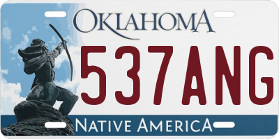 OK license plate 537ANG