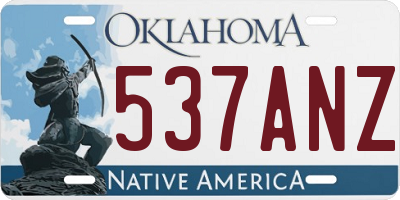 OK license plate 537ANZ