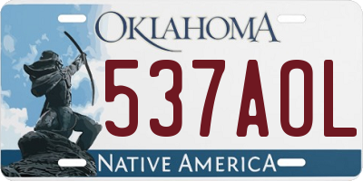 OK license plate 537AOL