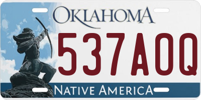 OK license plate 537AOQ