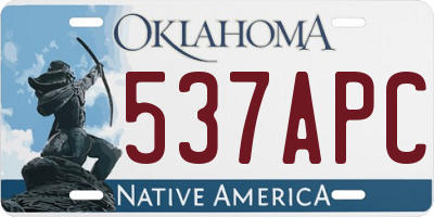 OK license plate 537APC