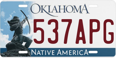 OK license plate 537APG