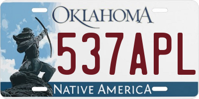 OK license plate 537APL