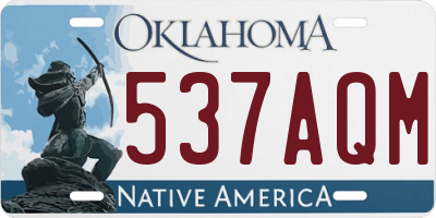 OK license plate 537AQM