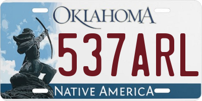OK license plate 537ARL