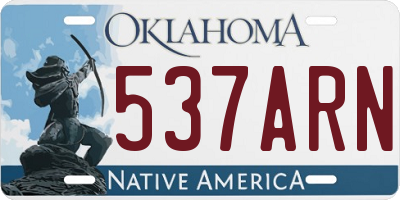 OK license plate 537ARN