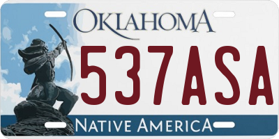 OK license plate 537ASA