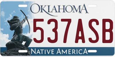 OK license plate 537ASB