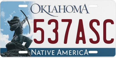 OK license plate 537ASC