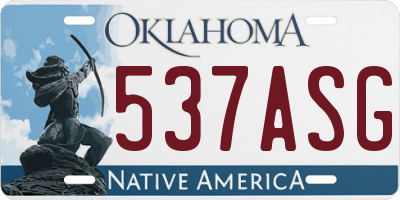 OK license plate 537ASG