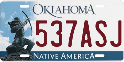 OK license plate 537ASJ