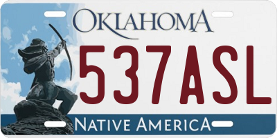 OK license plate 537ASL