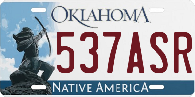 OK license plate 537ASR