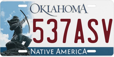 OK license plate 537ASV