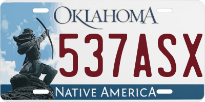 OK license plate 537ASX