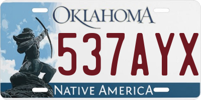 OK license plate 537AYX