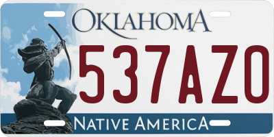 OK license plate 537AZO