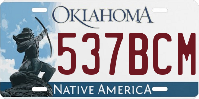 OK license plate 537BCM