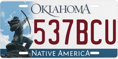 OK license plate 537BCU