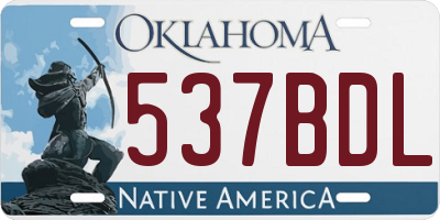 OK license plate 537BDL