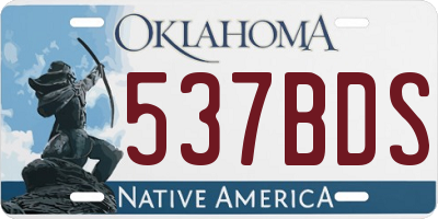 OK license plate 537BDS