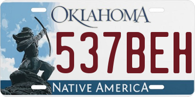 OK license plate 537BEH