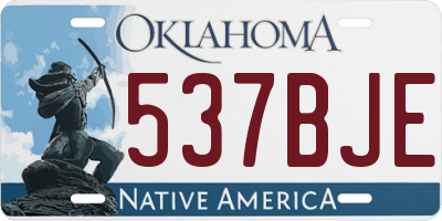 OK license plate 537BJE