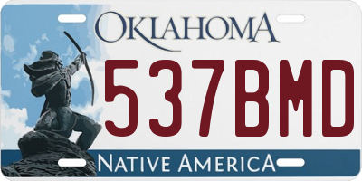 OK license plate 537BMD