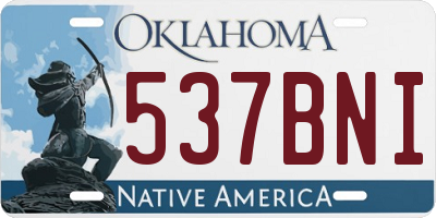 OK license plate 537BNI