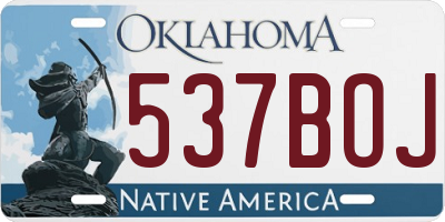 OK license plate 537BOJ