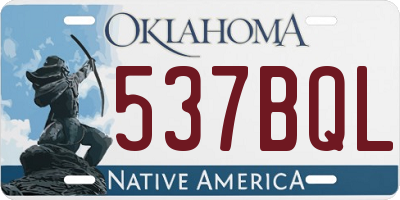 OK license plate 537BQL