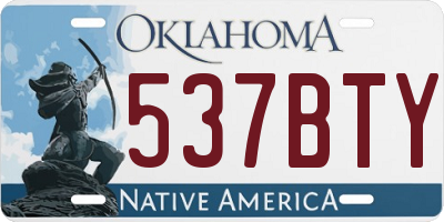 OK license plate 537BTY