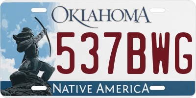 OK license plate 537BWG