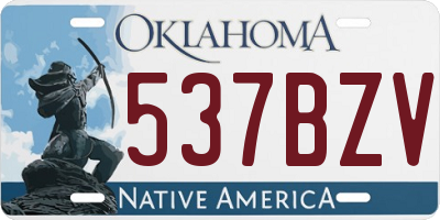 OK license plate 537BZV