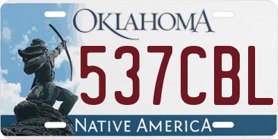 OK license plate 537CBL